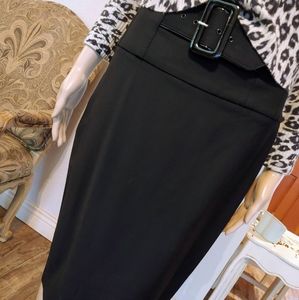 bebe Noire fitted A-line wool skirt